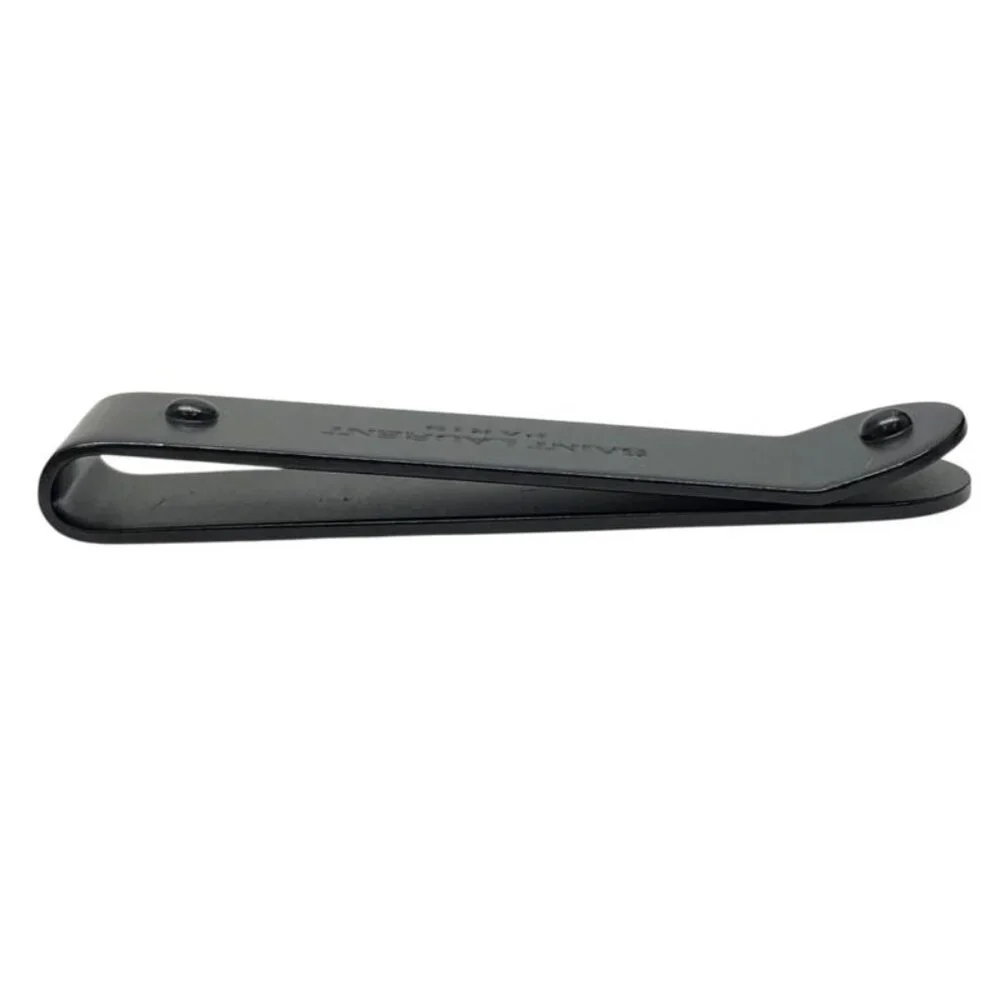 Saint Laurent Money Clip ID Plate Bill Clip Logo Metal Black J160 U0533